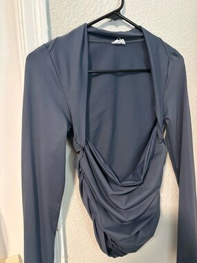 Cotton On Navy Blue Ribbed Top - M